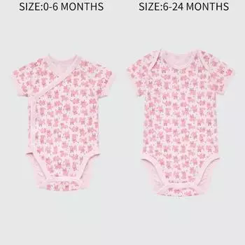 Боди для новорожденных Uniqlo Newborn Joy Of Print, розовый