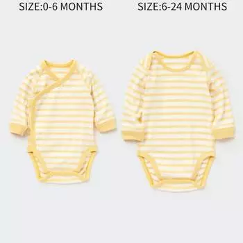 Боди для новорожденных Uniqlo Striped Long Sleeved, желтый