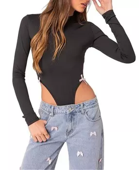 Боди Edikted Marlo с высоким вырезом, черный