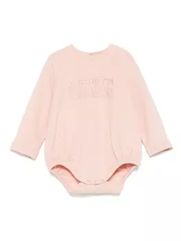 Боди Elisabetta Franchi La Mia Bambina с вышитым логотипом, розовый