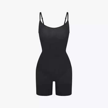 Боди Everyday Sculpt из эластичной ткани со сборками Skims, оникс