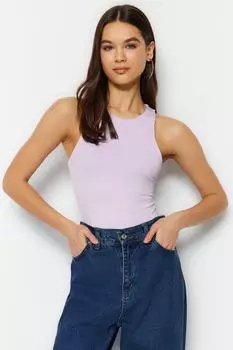 Боди - Фиолетовый - Облегающий крой Trendyol, фиолетовый