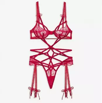 Боди For Love & Lemons Cordelia Teddy, красный