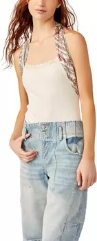 Боди Free People Eyes For U Halter Bodysuit, цвет Ivory Combo