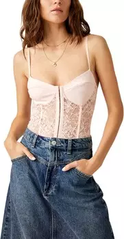 Боди Free People Lace Night Rhythm Bodysuit, цвет Pink Shell