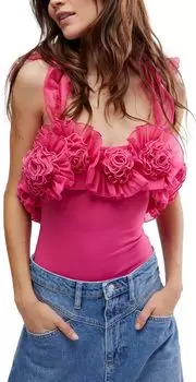 Боди Free People Until Next Time Bodysuit, цвет Raspberry Sorbet