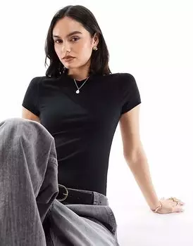 Боди-футболка New Look с круглым вырезом черного цвета