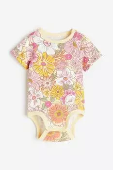 Боди H&amp;M Patterned, желтый/мультиколор