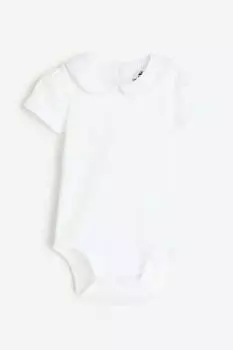 Боди H&M Puff Sleeves with Collar, белый