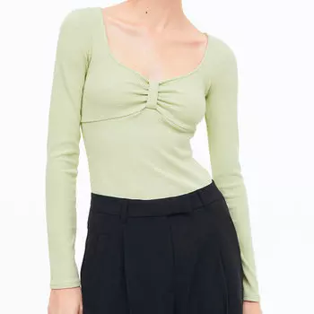 Боди H&amp;M Ribbed Jersey, светло-зеленый