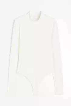 Боди H&M Mock Turtleneck Thong, белый