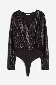 Боди H&M Sequined, черный