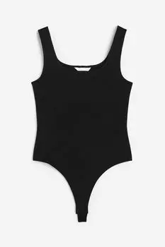 Боди H&M Square-neck Thong, черный