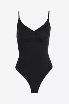 Боди H&M Stretchy and Sculpting Firm Shape Thong, черный