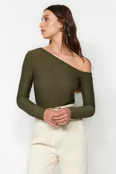 Боди - Хаки - Приталенный крой Trendyol, хаки