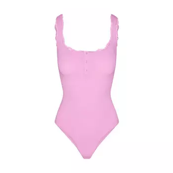 Боди хенли SKIMS Fits Everybody Lace, цвет Petal