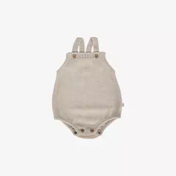 Боди хлопчатобумажной вязки с ребристой отделкой и пуговицами, 3–24 месяца The Little Tailor, цвет fawn