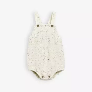 Боди хлопкового трикотажа с ребристой отделкой и пуговицами, 0–24 месяца The Little Tailor, цвет oatmeal