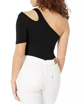 Боди Hudson Jeans Short Sleeve Asymmetrical Bodysuit, черный