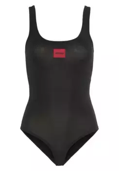 Боди HUGO Underwear "BODYSUIT RED LABEL", с красной нашивкой-логотипом, черный
