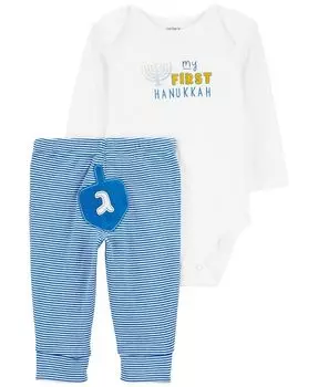 Боди и штаны My First Hanukkah для мальчиков и девочек, комплект из 2 предметов Carter's, мультиколор