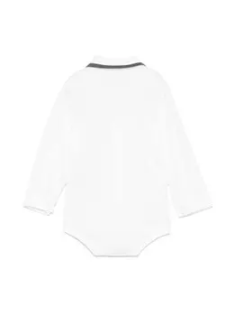 Боди Il Gufo с вышитым логотипом, белый