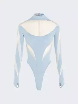 Боди Иллюзия Mugler, цвет light blue nude 01