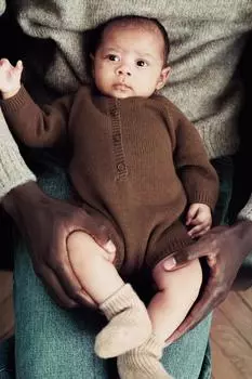 Боди из 100% шерсти мериноса ZARA, коричневый