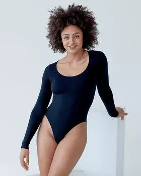 Боди из эко-одежды с длинными рукавами Pretty Polly, черный