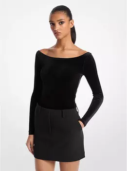 Боди из эластичного бархата Michael Kors, черный