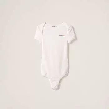 Боди из эластичного джерси Miu Miu, белый