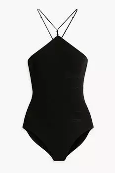 Боди из эластичного джерси с завязками FRAME, черный
