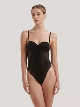 Боди из эластичного шелка Wolford, черный