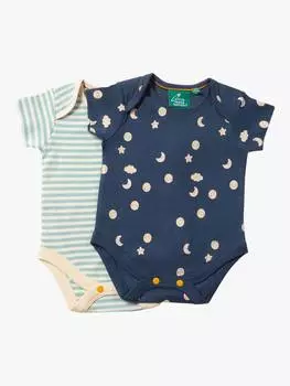 Боди из чистого органического хлопка baby stripe/moon в полоску Little Green Radicals, разноцветный
