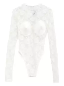 Боди из цветочного кружева Vaquera, белый