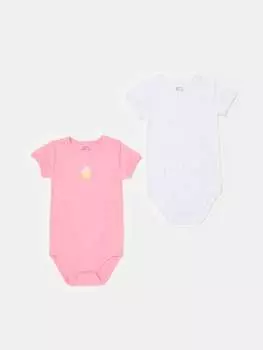 Боди из двух комплектов из органического хлопка с принтом Fagottino, цвет white/pink