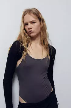 Боди из джерси без рукавов H&M, серый