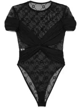 Боди из джерси с драпировкой Marine Serre, черный