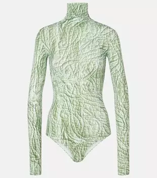 Боди из джерси с принтом Mm6 Maison Margiela, цвет iguana