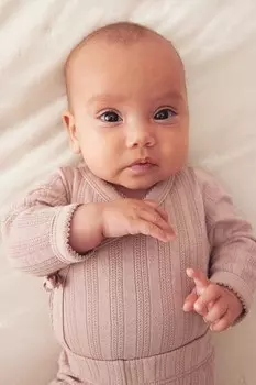 Боди из джерси с узором «пуанты» H&M, бежевый