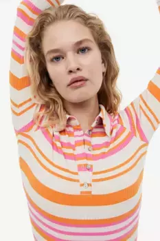 Боди из джерси в рубчик H&M, розовый