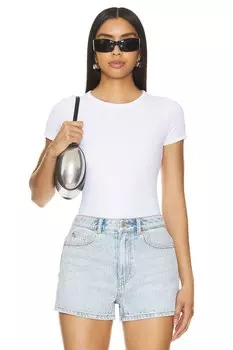 Боди из хлопчатобумажной ткани в рубчик Alexander Wang, белый