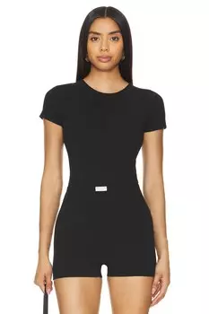 Боди из хлопчатобумажной ткани в рубчик Alexander Wang, черный