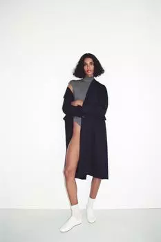 Боди из хлопка стрейч ZARA, угольно-серый