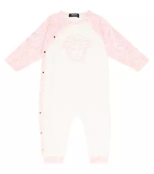 Боди из хлопкового джерси с детским принтом Versace Kids, мультиколор