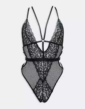 Боди из кружева и сетки Ann Summers Obsession, черный