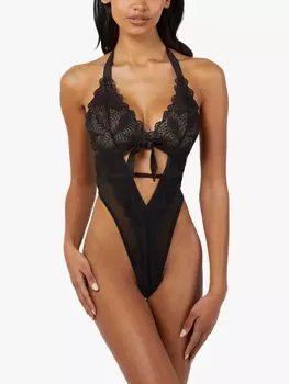 Боди из кружева и сетки Wolf & Whistle Dee, черный