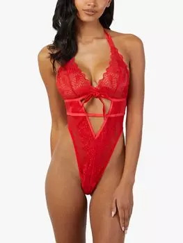 Боди из кружева и сетки Wolf & Whistle Dee, красный