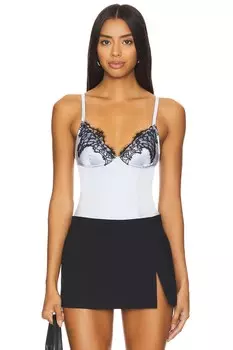 Боди из кружева «ирис» Fleur Du Mal, цвет ice queen