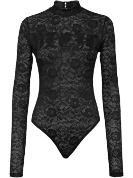 Боди из кружева Philipp Plein, черный